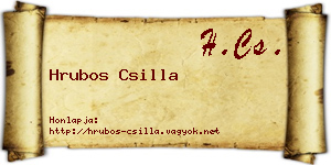 Hrubos Csilla névjegykártya